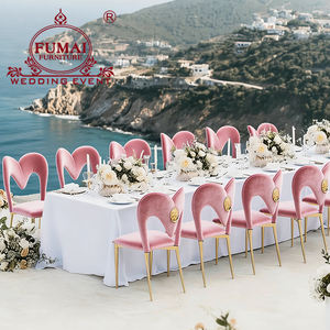 Meubles de fête, chaises de mariage à cadre en acier inoxydable doré, événement de luxe - Product Image 3