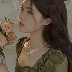 Classic Style Freshwater Pearl <b>Necklace</b> with Retro French Luxury Court Fashionable Blogger's Gift for <b>Girls</b> - Product Image 3