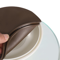 Neues Design Transparenter Kuchen-Plattenspieler aus gehärtetem Glas Rotierender rutsch fester Boden Runder Kuchenst änder Plattenspieler-Tablett