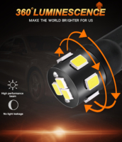 Ampoules LED T10 W5W 2835SMD 9 puces 194 pour feux de positionnement, feux latéraux, feux de porte de voiture, feux d'instrumentation et feux avant DC12V