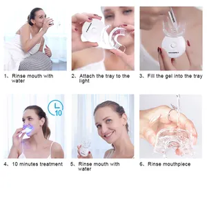 Campione disponibile all'ingrosso Led luce Gel sbiancante dentale siringa 10 minuti Kit di pulizia dispositivi di sbiancamento a casa per i denti