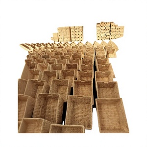 Handmade Eco-Friendly Waterproof Modern Water Hyacinth Storage <b>Basket</b> Natural Woven <b>Rectangular</b> Tray Kitchen Home Decor - Product Image 1