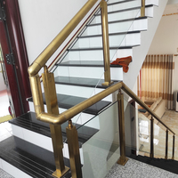 Système de poteaux de garde-corps en verre trempé en acier inoxydable haut de gamme, finition satinée/brillante, pour escaliers intérieurs d'hôtel, installation facile, appartement
