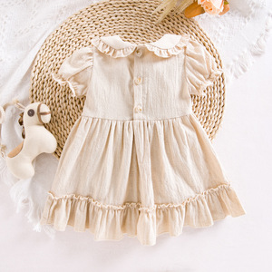 Custom High Quality Girl Dress Casual Western Short Sleeve Long Length Autumn for Children's Summer Autumn - Product Image 3