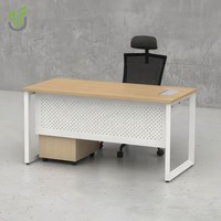 Bureau de direction IULTRA Smart CEO avec gestion des câbles, moderne, électrique, en forme de L, blanc brillant, écologique, modulaire