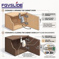 Charnière universelle en plastique pour armoire, design écologique, lumière intelligente à capteur automatique, blanc froid et blanc chaud, pour cuisine et salle de bain, à piles