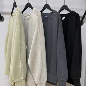 Sudadera con Capucha al por Mayor para Hombre, 100% Algodón, Felpa, Gruesa, Lavada, con Cuello Redondo, Estilo Desgastado - Product Image 2