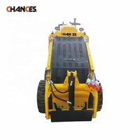 Mini-chargeuse compacte sur pneus diesel chinoise avec moteur Perkins, commande par joysticks, système hydraulique complet à 3 pompes, entraînement direct du moteur