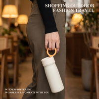 Nouvelle gourde isotherme en acier inoxydable 18/8 conforme aux normes FDA et LFGB, avec poignée de transport pliable, qualité alimentaire