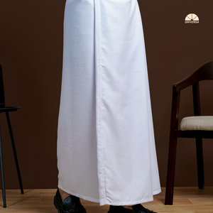 Sarong de Lino Premium para Hombre, Color Blanco, Diseño Liso, Elegante y Cómodo, para Uso Diario, Ideal para la Oración Musulmana - Product Image 2
