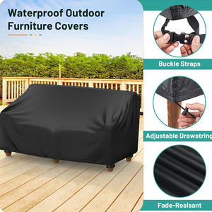 Housse de protection Zhuoya pour mobilier d'extérieur, 4 pièces, en tissu Oxford 210D, imperméable, avec fermeture élastique, pour ensemble canapé, chaise et table de jardin - Product Image 3