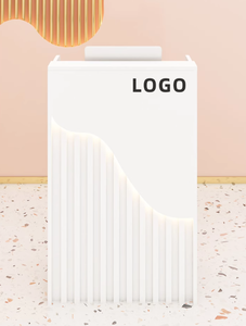 Mostrador de Recepción Pequeño de Vidrio Moderno para Salón de Belleza, con Luces, para Centro Comercial o Barbería - Product Image 6