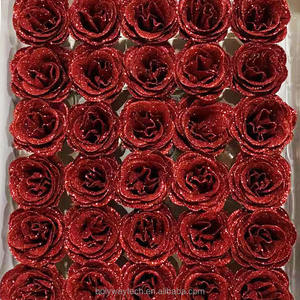 Rose Artificielle Cristal Glotter Rose Têtes <span class=keywords><strong>De</strong></span> Fleurs Avec Paillettes Diamètre 7cm Tête Paillettes Roses <span class=keywords><strong>Bouquet</strong></span> - Product Image 1
