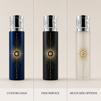 Flacon de parfum vide en gros 250 ml, noir mat, design étoilé, étiquette dorée, flacon en verre de luxe rechargeable, logo personnalisé