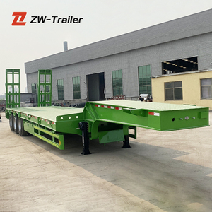 Semirremolque de Plataforma Baja ZW de 3/4 Ejes, 25-30 Toneladas, Remolque de Acero con Suspensión Neumática, <span class=keywords><strong>13m</strong></span> de Longitud, en los Emiratos Árabes Unidos - Product Image 3