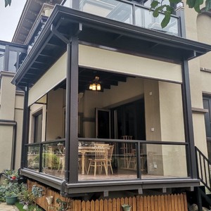 Factory Direct Motorized Windproof Roller <strong>Blinds</strong> <strong>Outdoor</strong>, Heavy Duty Waterproof Zip Track <strong>Outdoor</strong> <strong>Blinds</strong> for Balcony <strong>Window</strong> - Product Image 2