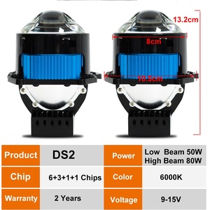 YHKOMS <span class=keywords><strong>DS2</strong></span> 90W 9000LM LED láser coche faro modificación Kit 3 pulgadas doble láser proyector lente 6500K Color 12V bi-coche - Product Image 5