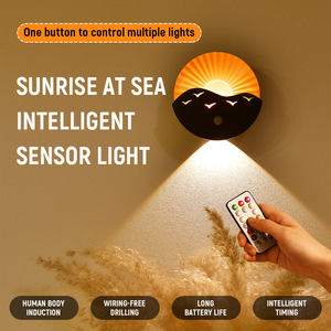 Applique murale LED moderne avec télécommande, capteur PIR et changement de couleur RGB pour salle de bain - Product Image 2