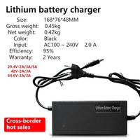 Chargeur de batterie Smart 48V2A E-Bike rapide pour matériau ABS 36V 42V24V29.4V pour vélo électrique au lithium