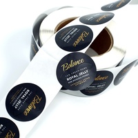 Impression de logo personnalisé, étiquette ronde imperméable, vernis brillant, autocollant rond noir de 3 pouces
