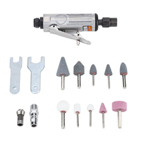 Ensemble de 16 mini-meuleuses pneumatiques, kit de meuleuse angulaire pneumatique, outils de réparation de pneus de voiture, polisseuse pneumatique pour le meulage et le ponçage