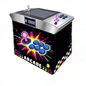 Machine <span class=keywords><strong>de</strong></span> jeu d'arcade interactive Shuangqu à monnayeur <span class=keywords><strong>pour</strong></span> 2 joueurs, 60-en-1, <span class=keywords><strong>table</strong></span> cocktail pliable, lumières colorées, face à face - Product Image 5