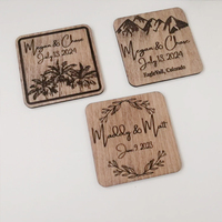 Aimant de réfrigérateur en bois rustique gravé avec logo personnalisé en 3D, cadeau de mariage personnalisé, souvenir de réunion de famille, cadeau promotionnel pour entreprise