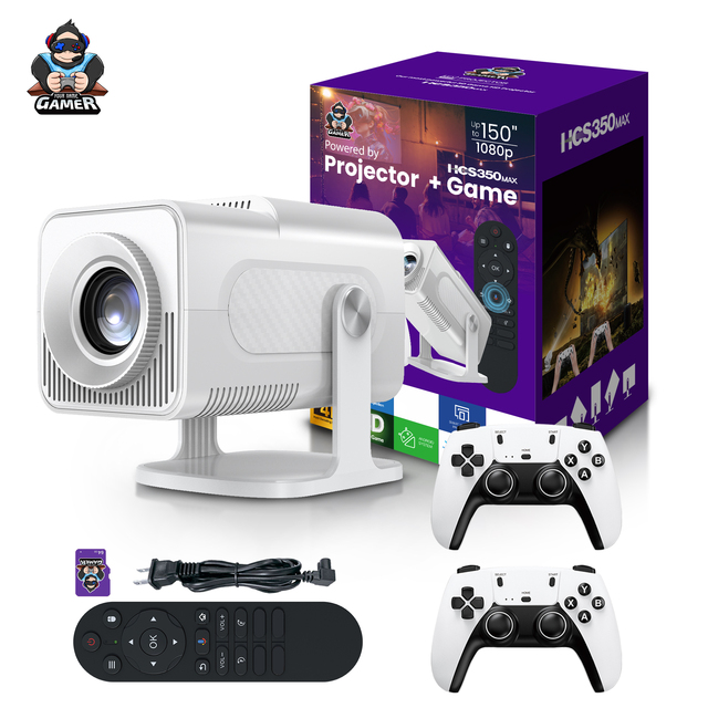 HCS350 MAX Android 14.0 Home Projector Native 1080P Full HD 450 Lumens WiFi 6 Portable for Home & Classroom Use Newest Model