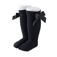 AQOKKA Chaussettes longues montantes pour bébé 3-5 ans, en tricot polyester, avec nœud, pour garçons et filles, épaisseur standard, détection par aiguille