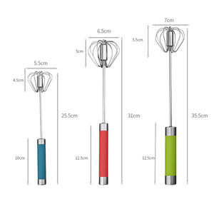 2 in 1 수동 반자동 스테인레스 스틸 계란 털기 계란 비터 - Product Image 2