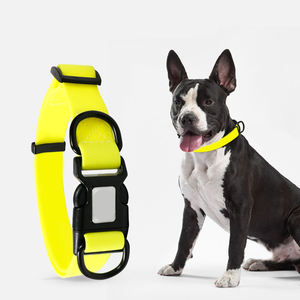 Correas de Seguridad de Liberación Rápida Amarillo Claro para Perros Pequeños, <span class=keywords><strong>Collar</strong></span> para Mascotas Recubierto de PVC Plástico Sólido - Product Image 1