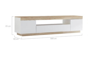 Ajunion צף עיצוב טלוויזיה ארון יוקרה מודרני סלון ריהוט לעמוד הונדס עץ אור טבעי עץ אלון יחידת טלוויזיה - Product Image 2