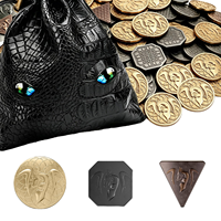 120 pièces de jetons et de pièces de monnaie DND en métal argenté et cuivre, personnalisables, avec sac en cuir PU pour 32 joueurs, accessoires de jeu de société et de cosplay