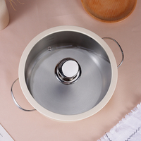Casseroles et marmites en acier inoxydable SS304 de conception coréenne, colorées, avec fond triple couche, couvercle en verre trempé, compatibles lave-vaisselle et four.