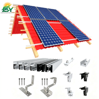 Système de montage solaire pour toiture en tuiles de béton, pour usage commercial et industriel, PV fixe, design étanche, crochets réglables, modulaire