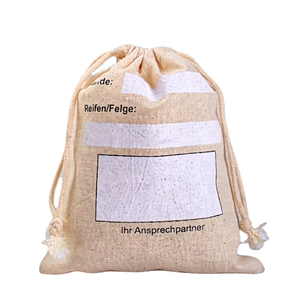 Customized Mini <b>Drawstring</b> <b>Bag</b> <b>Canvas</b> Material Cotton Handle Silk Screen Printed Dot Pattern Logo for Gift Packaging Promotion - Product Image 1