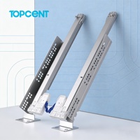 Glissières de tiroir réglables à fermeture amortie, à montage dissimulé, capacité 35 kg, extension simple, rail métallique