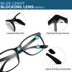 Gafas con Lentes TAC con Bloqueo de Luz Azul Oilway, Montura de Acero Inoxidable, para Computadora, Lectura, Juegos, TV, Teléfonos, Anti-Fatiga Ocular, Moda para Mujer - Product Image 3