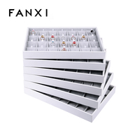 Heimfanxi — plateau à bijoux en cuir PU, personnalisé, Style européen, pour colliers, boucles d'oreille, Bracelet, insertion en velours, de couleur blanche
