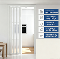 Porte de séparation moderne en PVC pour cuisine, installation sans perçage, porte coulissante pliante, séparateur de pièce temporaire