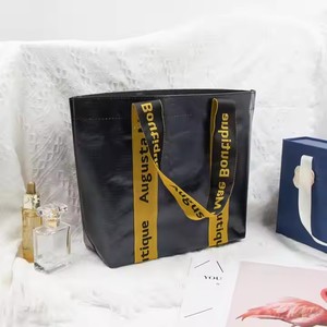 Custom Eco-Friendly Duffel Bag Reusable <b>Nylon</b> Fabric Logo Laminated PP Woven Zipper Closure Shoulder Handle Customized Color - Product Image 3