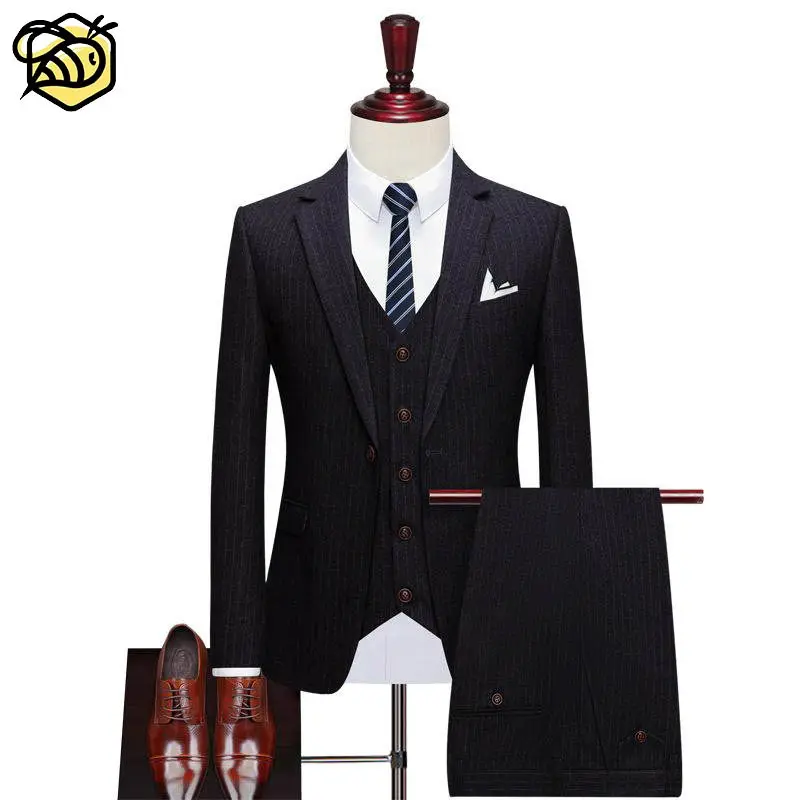 Custom Blazer Mens Wedding Suits Anzug Herren Hochzeit Jacket Pants Vest Set Groom Suits Terno Masculino