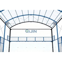 Solution de toiture personnalisée pour terrain de padel QJIN – Conception professionnelle extérieure, structure en acier, mur en verre trempé, support de projet