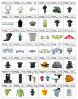 Tous types de clips de voiture universels Rivet en plastique Clips de carrosserie de porte Vis Rivets de retenue de type poussoir Fixations de voiture automatique