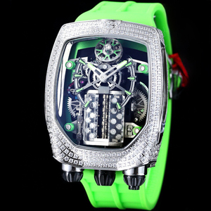 Montre mécanique tourbillon créative en moissanite 2026, bracelet en caoutchouc confortable, montre de sport privilégiée par les hommes d'élite - Product Image 3