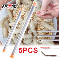 Vente en gros FTK 5pcs Aiguille de ponction pour ver de terre Aiguille creuse en acier Terminal Tackle Bait Feing ToolsTackle Accessoires de pêche