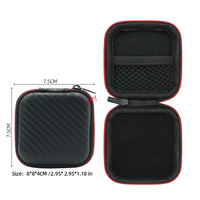 Kotak Penyimpanan Earphone Bahan PU EVA Beludru Tahan Air Warna Hitam Logo Kustom Pengingat Waktu Pengisian Daya Multi-Receiver untuk Perjalanan