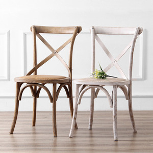 Chaises de cuisine en bois à dossier en X, chaises de restaurant, bistro, café, salle à manger, en vente - Product Image 1