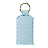 Porte-clés en cuir PU découpé, tendance, simple, avec boucle carrée, personnalisable avec logo, pendentif porte-clés