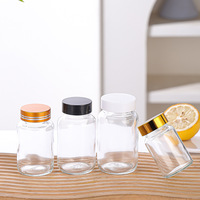 Flacon en verre transparent à large ouverture, multi-spécifications, qualité alimentaire, pour produits de santé et médicaments, idéal pour 3-7 gélules de Cordyceps en poudre
